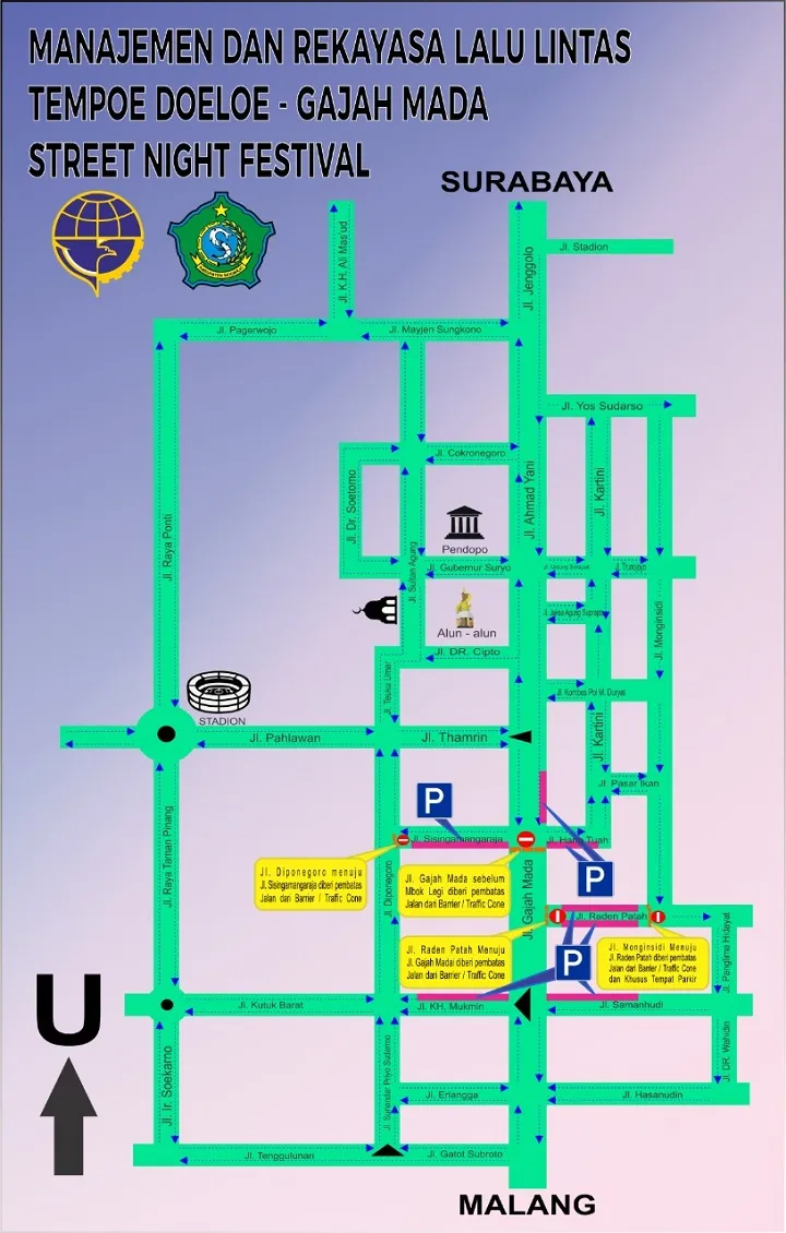 Dishub Tutup Ruas Gajah Mada Street Night Sidoarjo Tempo Doeloe