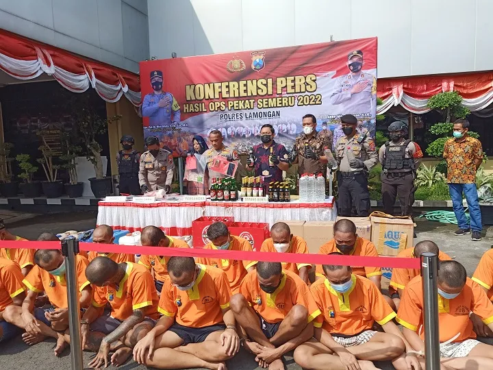Gelar Ops Pekat, Polres Lamongan Amankan 106 Tersangka Pelanggar Kamtibmas