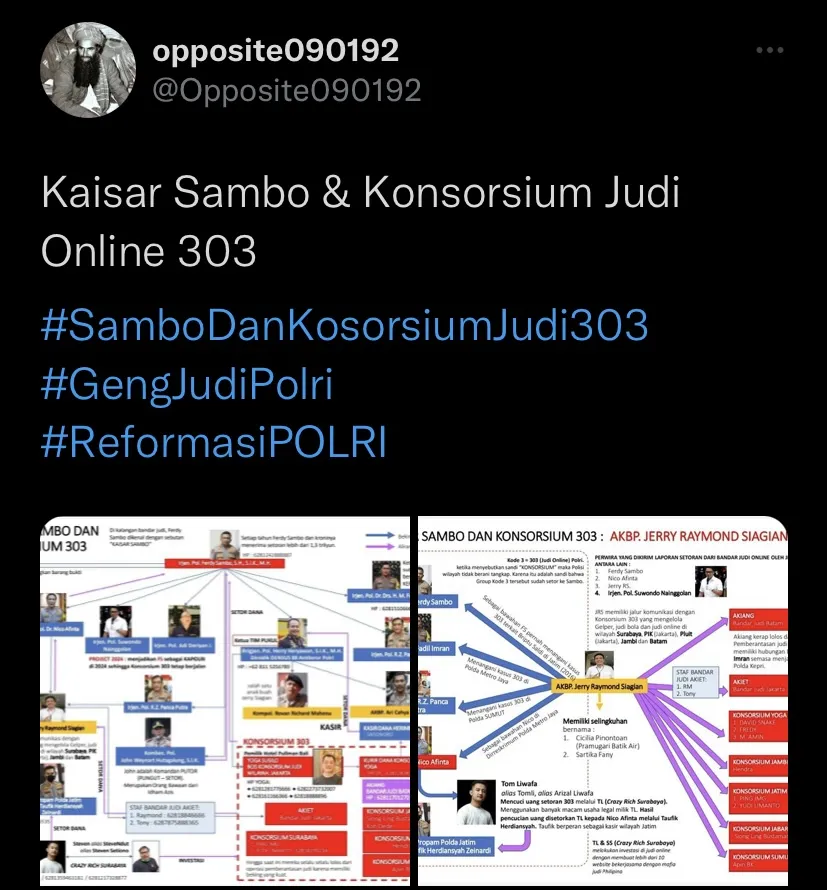 Grafik Kaisar Sambo yang Tulis Jaringan Judi Beromset Rp 1,3 Triliun, Disoroti Mantan Menko Kemaritiman