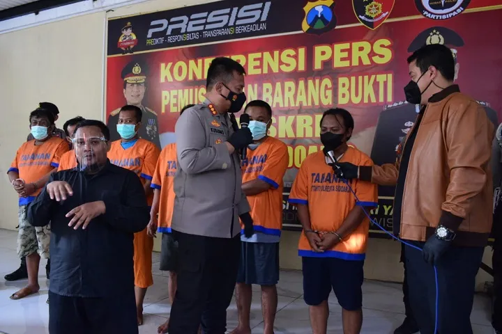 Polresta Sidoarjo Sikat Judi Online, Ringkus Enam Tersangka