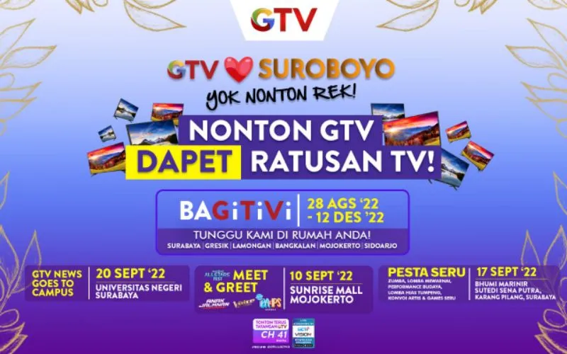 Siap-siap, rek! Setia Nonton GTV Bisa Dapatkan Ratusan TV Gratis!