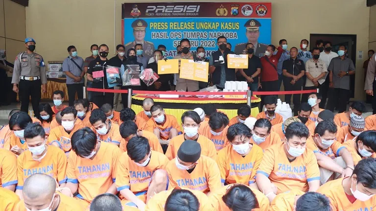 Polresta Sidoarjo Bekuk 73 Pelaku Narkoba