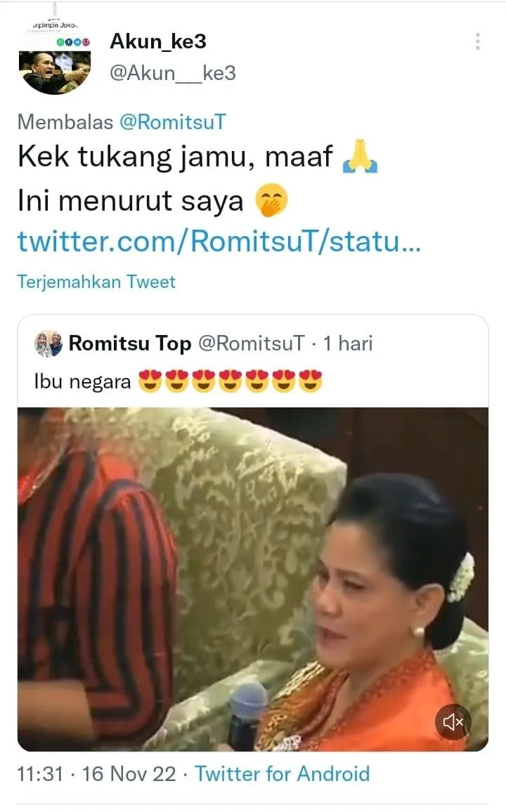 Usai Disebut Pembantu, Iriana Dibilang Mirip Tukang Jamu