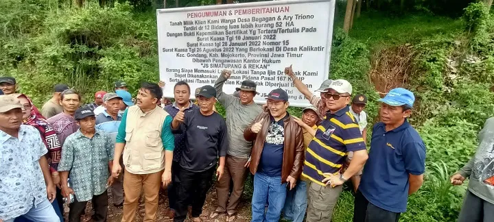 Polemik Tanah 165 Hektare Temui Titik Terang, Ratusan Warga Gondang Pasang Plang Kepemilikan