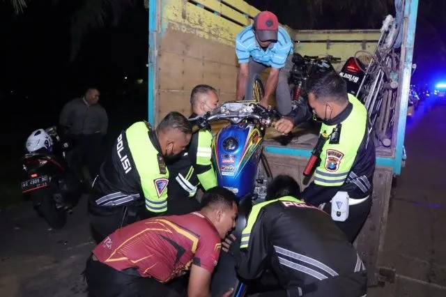Razia Balap Liar di Kediri, 16 Kendaraan Diamankan