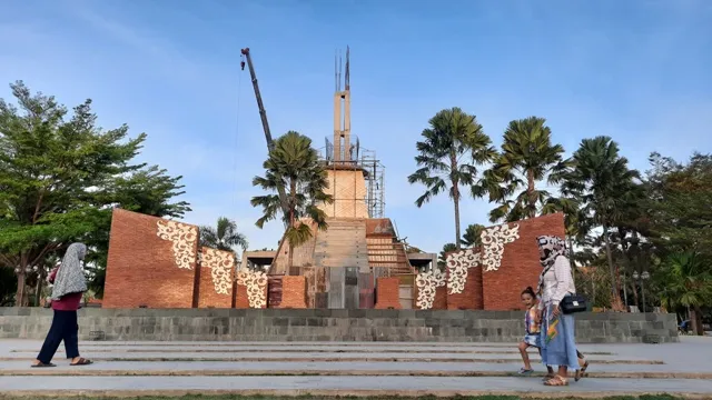 Revitalisasi Alun-alun Kota Mojokerto Sentuh Kolam dan Lantai Tugu