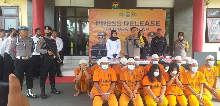 Kurun Waktu Januari-Februari, Polres Blitar Ungkap 9 Kasus Pidana dengan 13 Tersangka