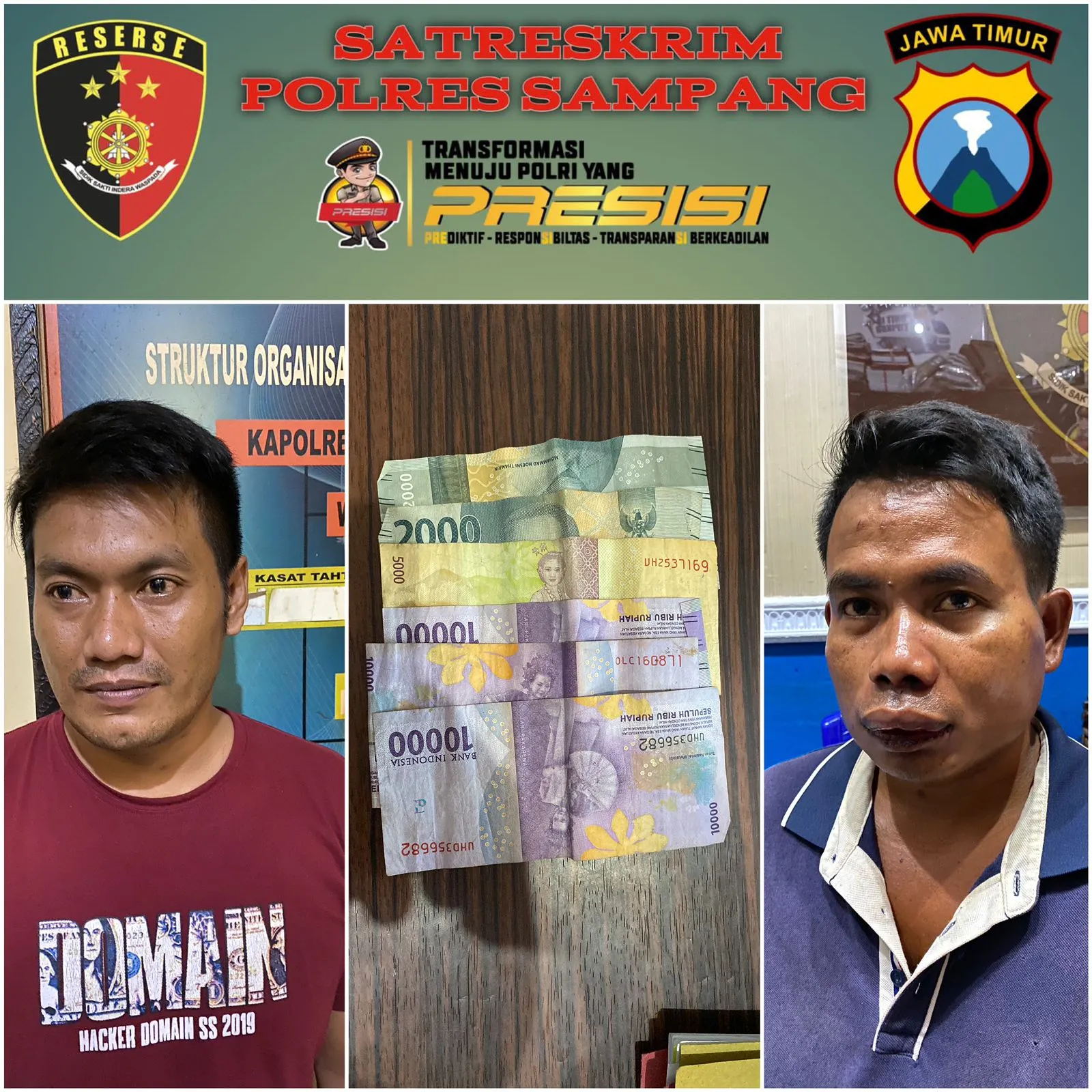 Tersangka  Curanwan dan Jasa Penitipan Dibekuk Resmob Polres Sampang