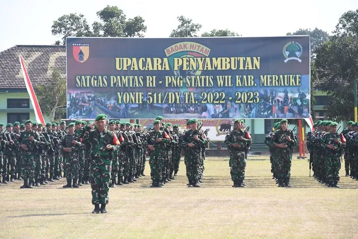 Kepulangan Satgas Yonif 511/DY Disambut Danrem 081/DSJ Madiun
