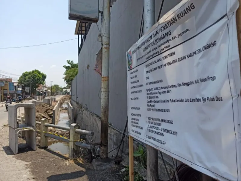 Pengerjaan Proyek Rp 2,8 Miliar di Peterongan Jombang Mundur Satu Bulan