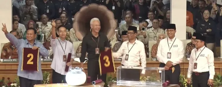 AMIN 1, Prabowo-Gibran 2, Ganjar-Mahfud 3