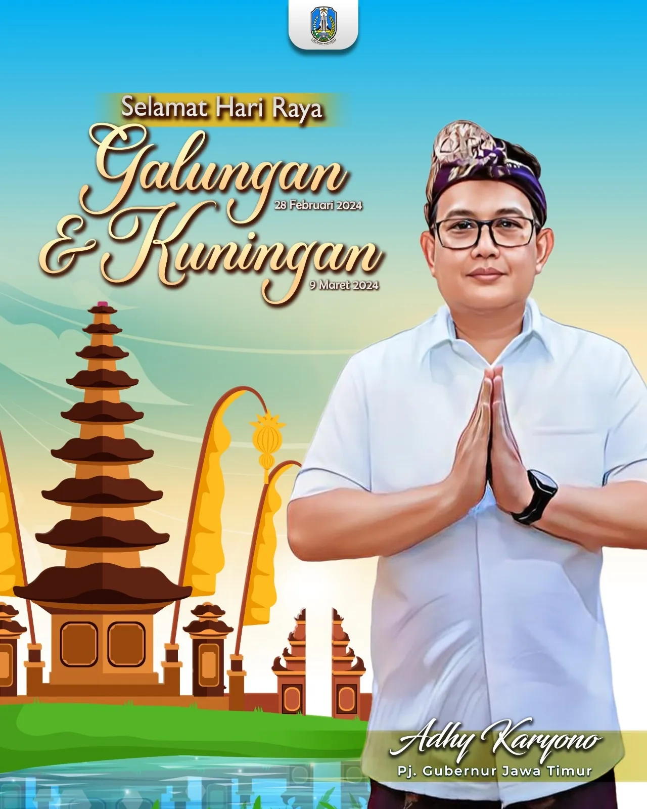 Pj Gubernur Adhy Ajak Umat Hindu Raih Kemenangan Dharma Lewat Pengendalian Diri