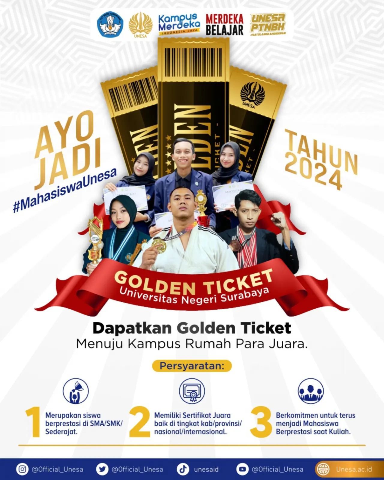 Tanpa Tes, UNESA Buka Golden Ticket Bagi Siswa Berprestasi