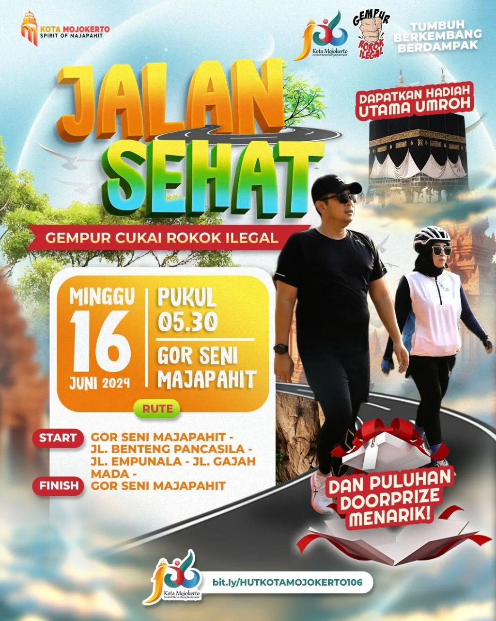 Wow, Jalan Sehat Hari Jadi Kota Mojokerto Berhadiah Umroh