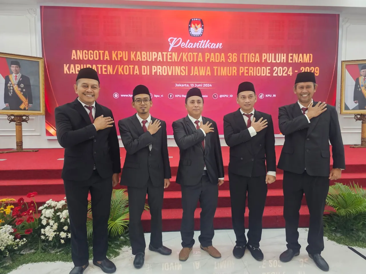 5 Komisioner KPU Lamongan Resmi Dilantik, 2 Petahana, 3 Pendatang Baru