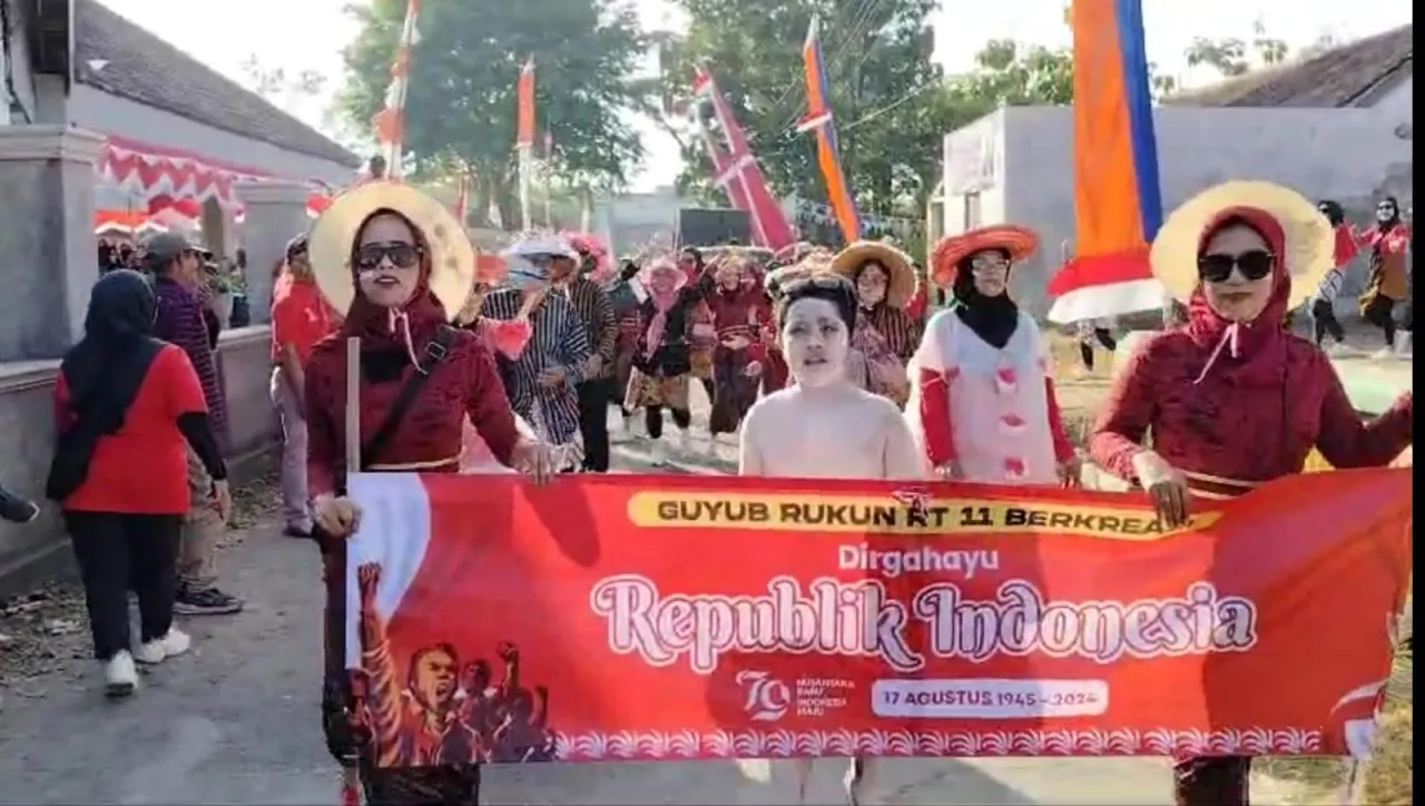 Peringati HUT Kemerdekaan RI ke - 79, Pemdes Janti Gelar Lomba Karnaval dan Jalan Sehat