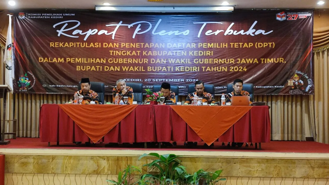 KPU Kabupaten Kediri Tetapkan 1.254.964 Pemilih Sebagai DPT