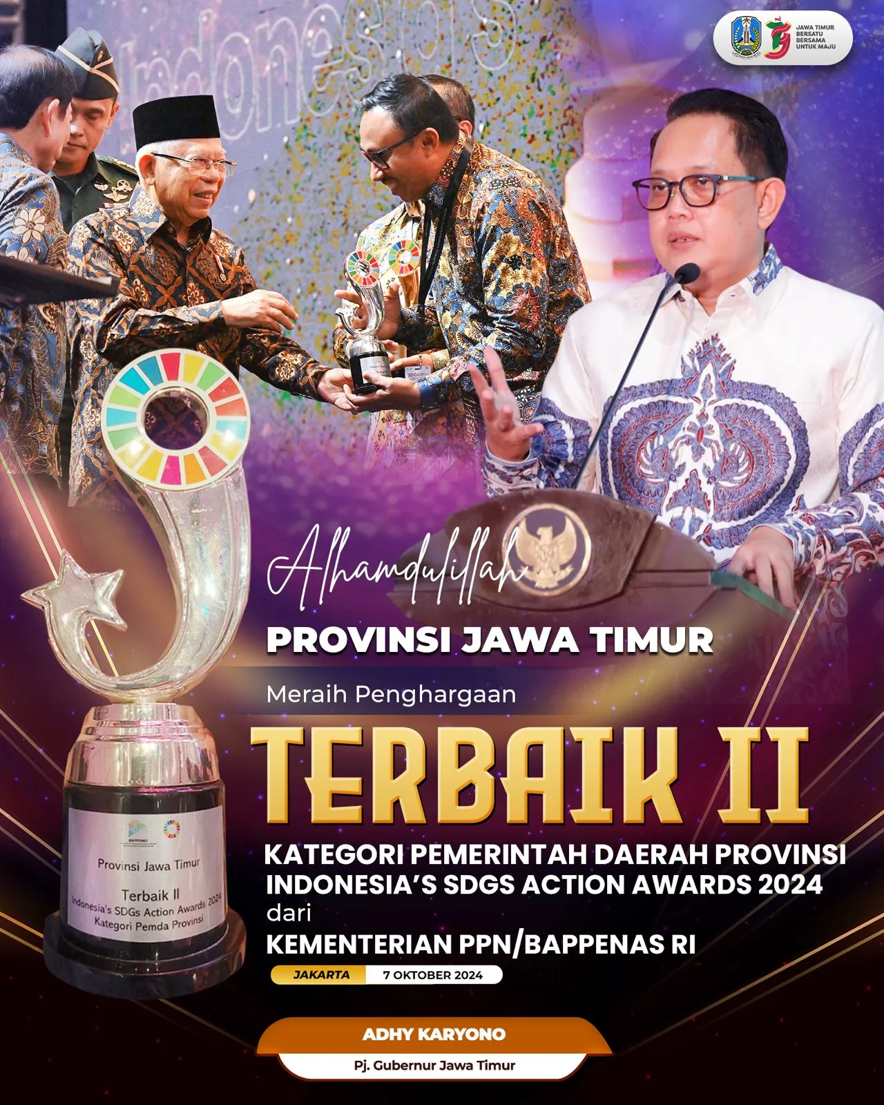 Pemprov Jatim Raih Peringkat Terbaik Kedua SDGs Action Awards 2024