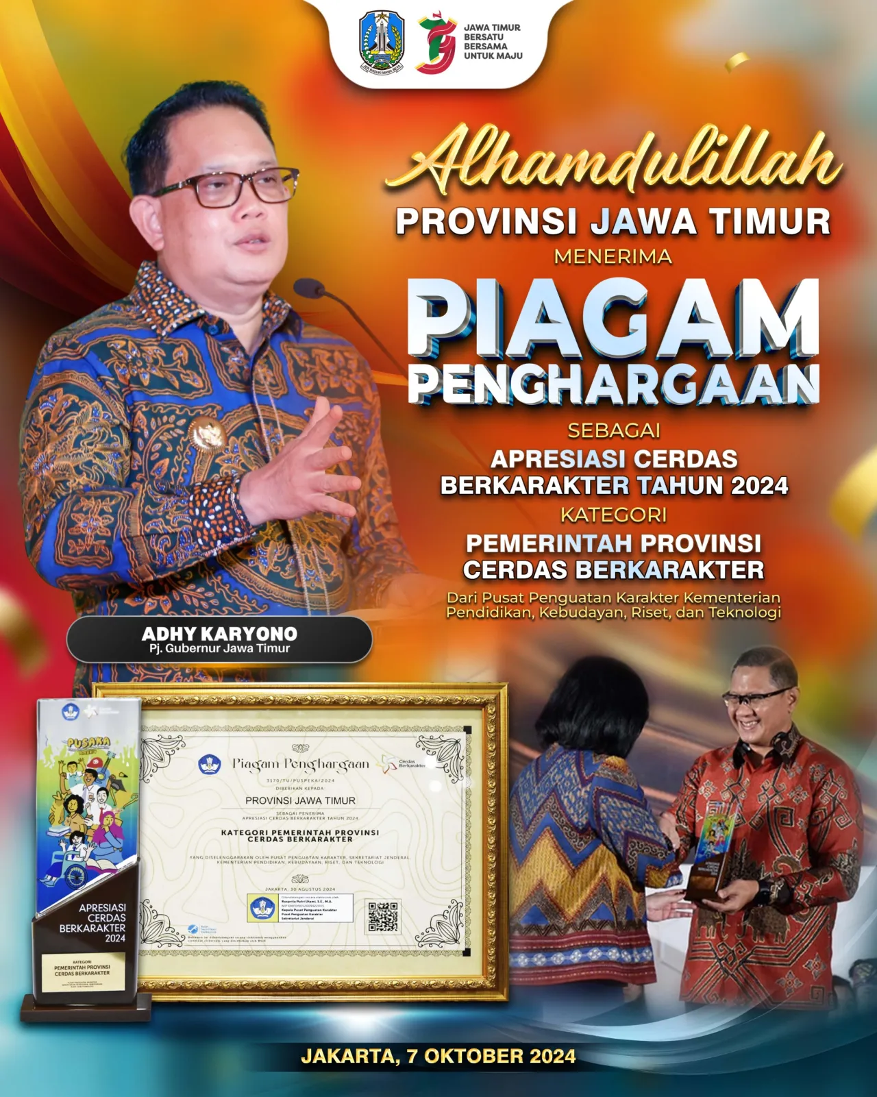 Pj Gubernur Adhy: Bukti Kerja Keras dan Keseriusan Membangun Generasi Berkualitas