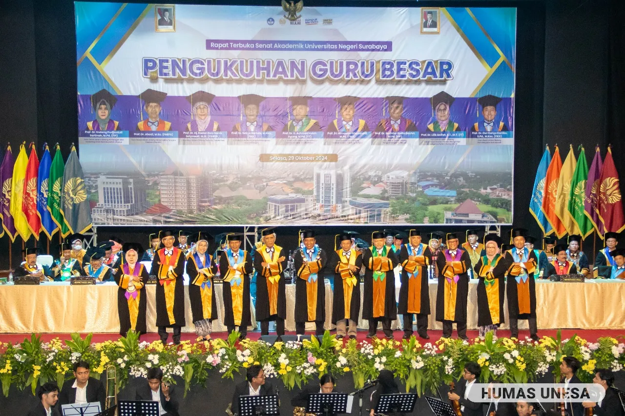 UNESA Kukuhkan 9 Profesor Baru, Siap Perkuat Riset dan Berkarya di Level Internasional