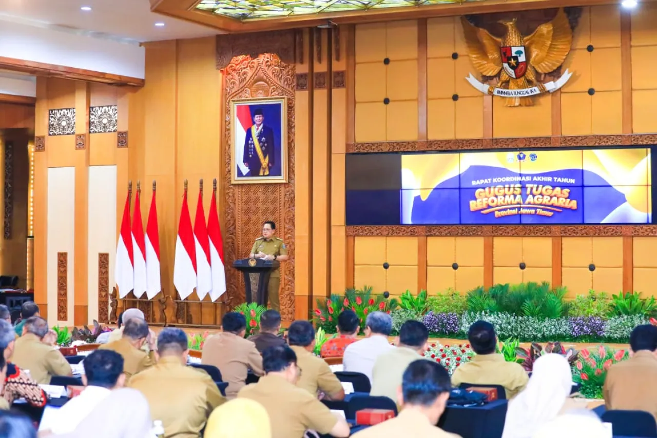 Pj. Gubernur Adhy Buka Rakor GTRA Kanwil BPN Jatim