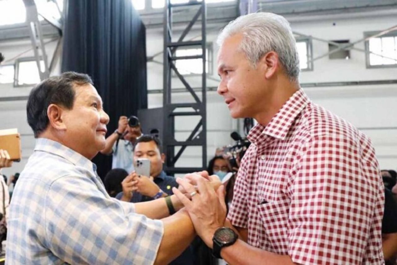 Calon Presiden (Capresn) no urut 2 Prabowo Subianto dan Calon Presiden (Capres) no urut 3 Ganjar Pranowo. SP/ JKT