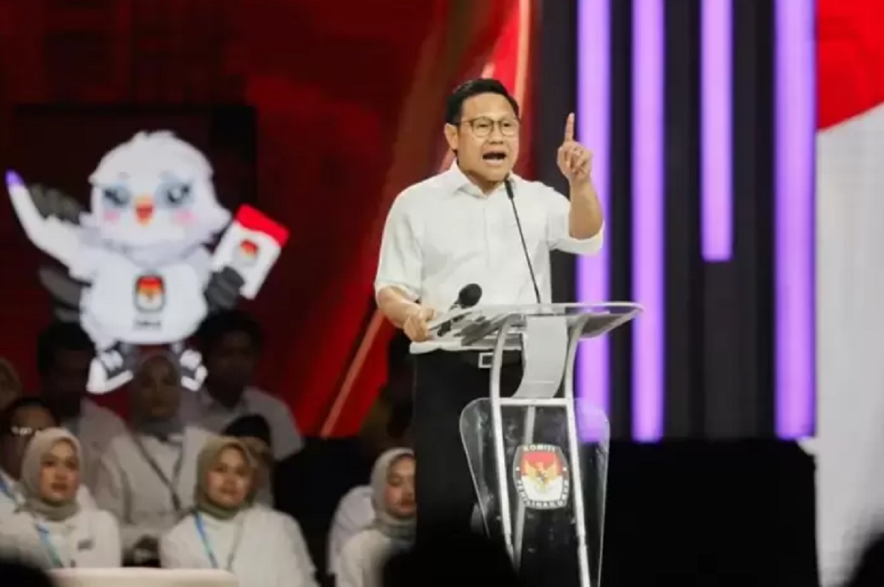 Tangkapan layar, cawapres nomor urut 1, Cak Imin saatdebat cawapres tadi malam, Minggu (21/01/2024). SP/ JKT