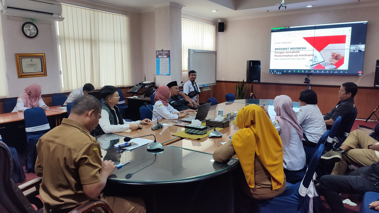 Kegiatan Bimbingan Teknis (Bimtek) Pengelola Media Publik secara daring melalui platform Zoom, Senin (25/3/2024). SP/JATI