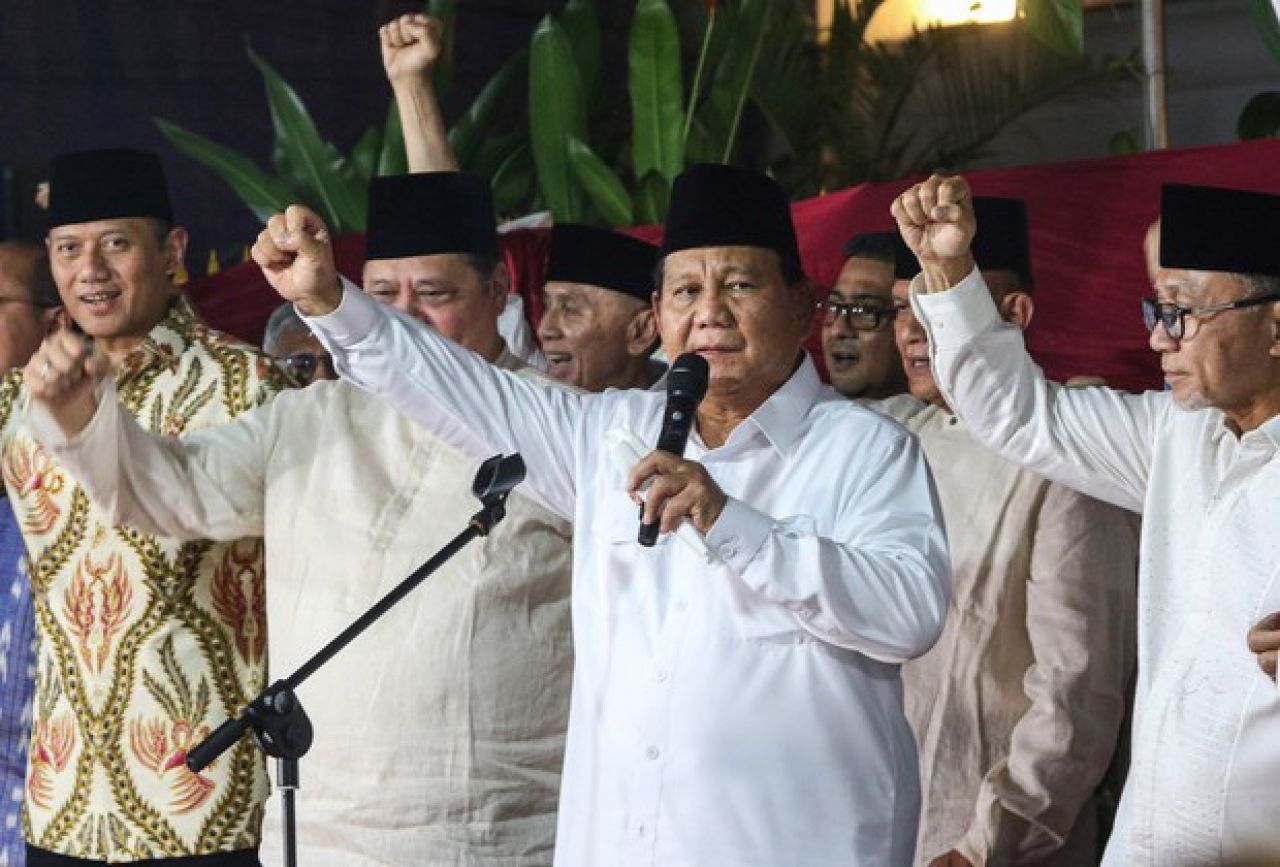 Prabowo Subianto dalam keterangan resmi setelah dinyatakan menjadi pemenang Pilpres 2024.