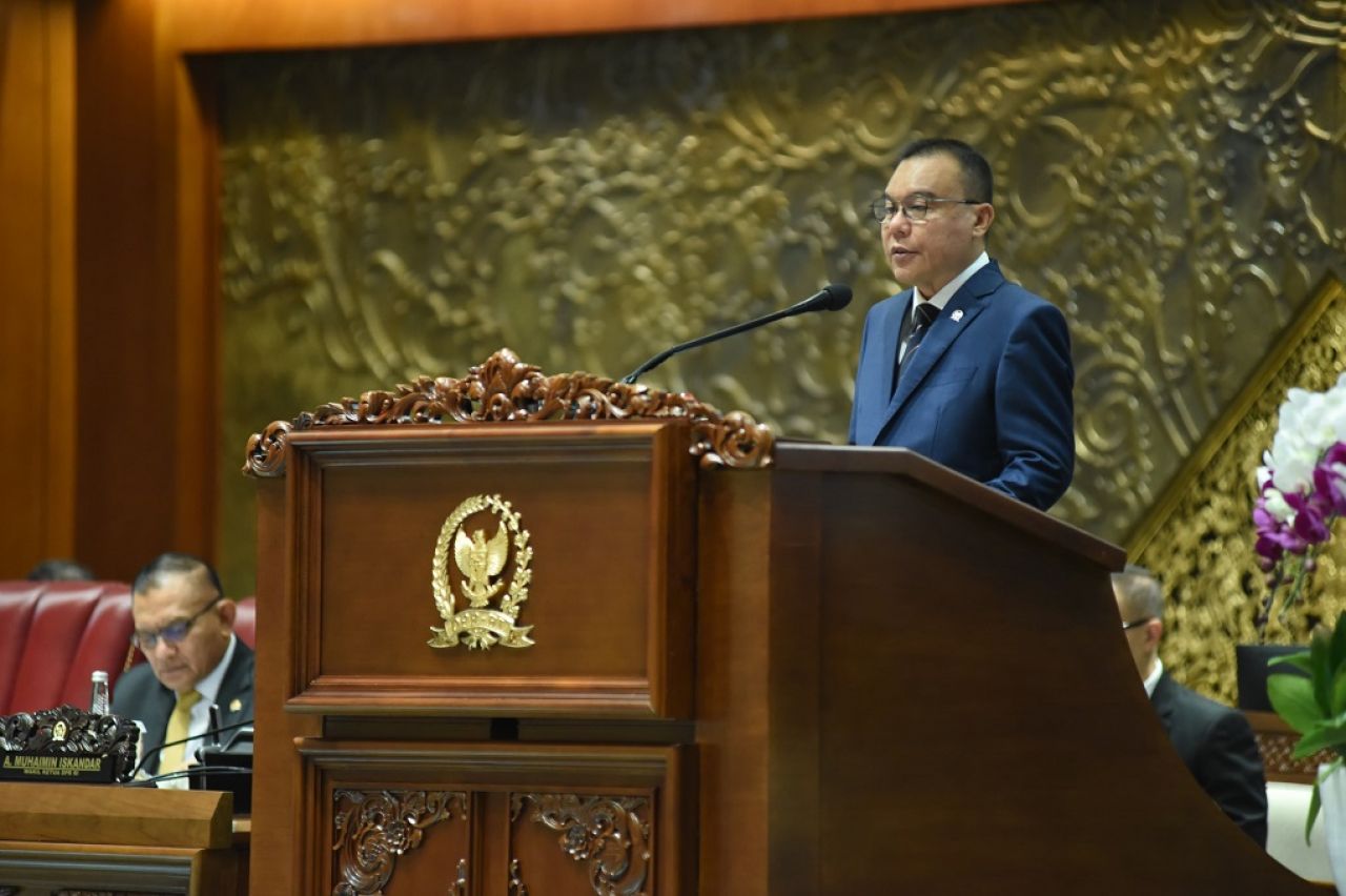 Wakil Ketua DPR RI Sufmi Dasco Ahmad, memimpin Sidang Rapat Paripurna ke-13 DPR RI, pada Selasa (5/3/2024) menggantikan Puan Maharani.