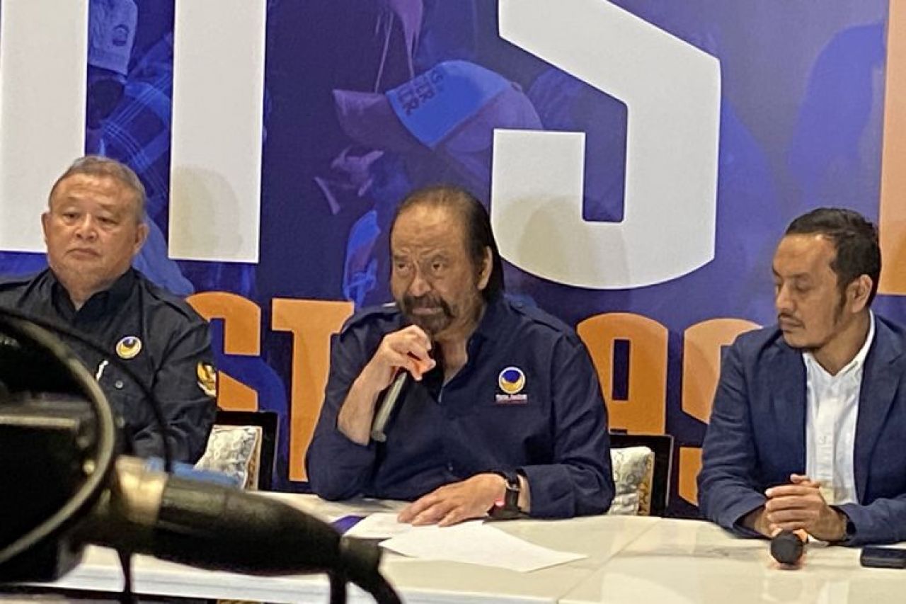 Surya Paloh, Ketua Umum Partai NasDem menyatakan menerima hasil Pemilu 2024.