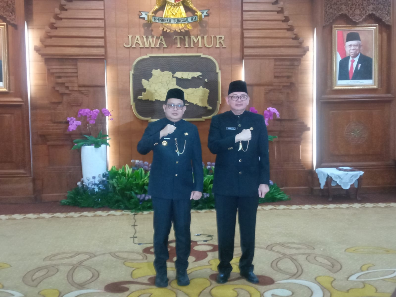 obby Soemiarsono resmi dilantik sebagai Penjabat (Pj) Sekdaprov Jawa Timur oleh Pj Gubernur Jatim Adhy Karyono di Gedung Negara Grahadi, Selasa (5/3/2024). SP/AINI