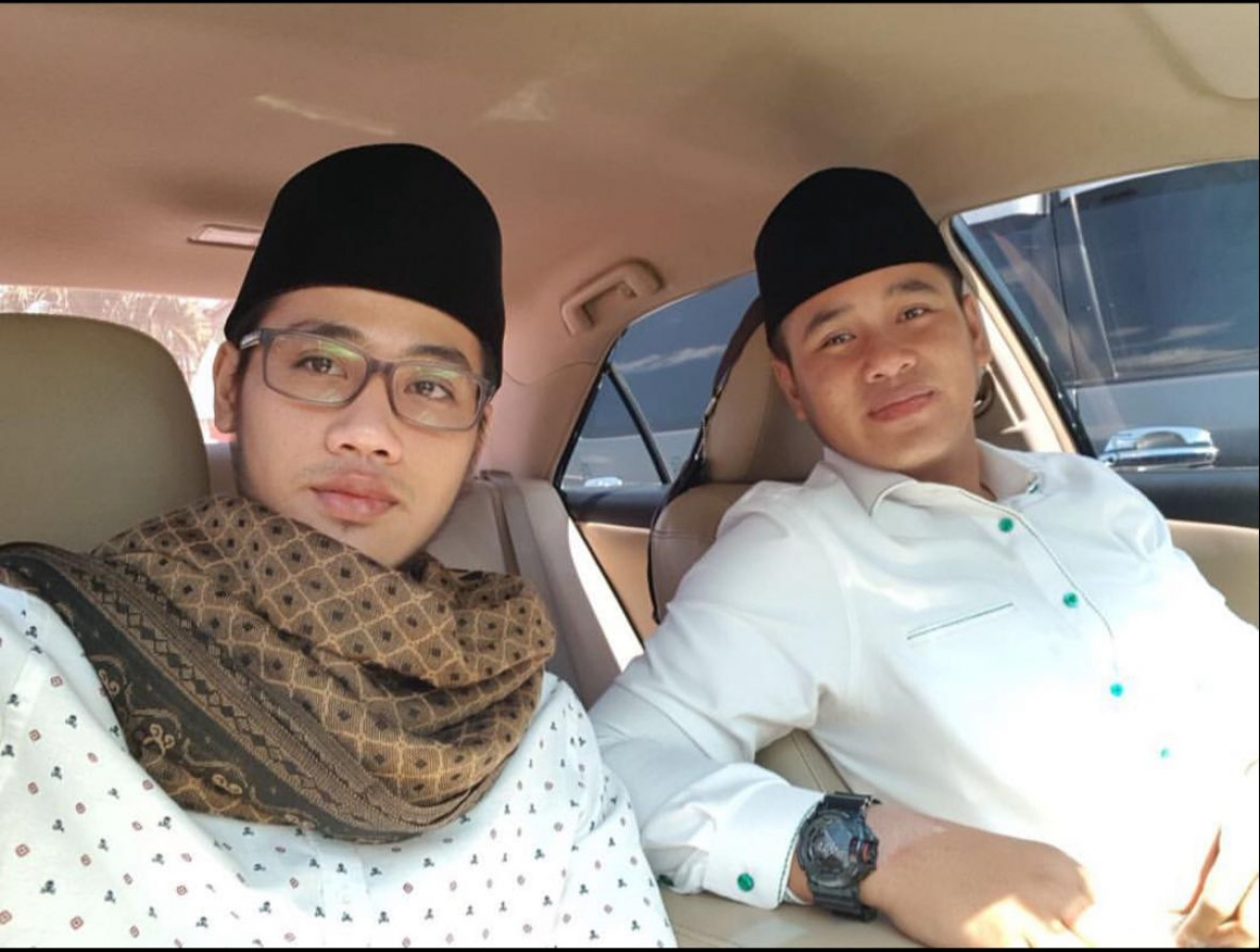 Wasekjen PP Ansor, Gus Abid Umar (kanan) bersama Gus Fikri, Ketua GP Ansor Kabupaten Kediri terpilih. foto: istimewa.