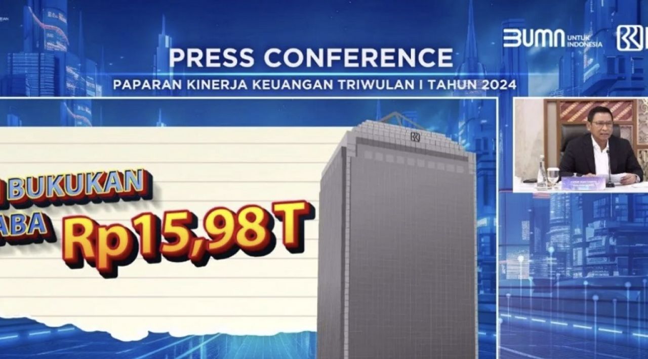 Wakil Direktur Utama BRI Catur Budi Harto menyampaikan laporan kinerja BRI dalam Triwulan I-2024 secara daring, Kamis (25/4/2024).