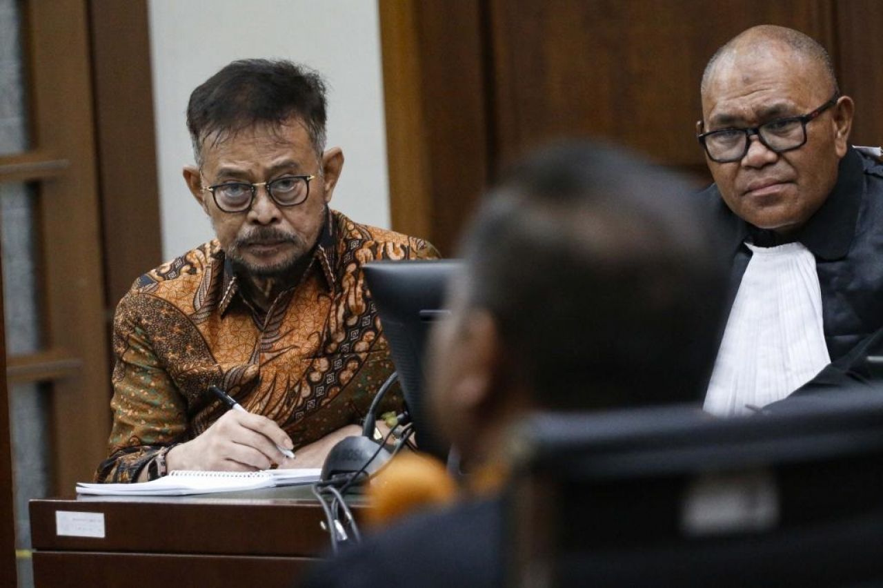 Mantan Menteri Pertanian, Syahrul Yasin Limpo saat menjalani sidang lanjutan di Pengadilan Tipikor, Senin (22/4/2024).