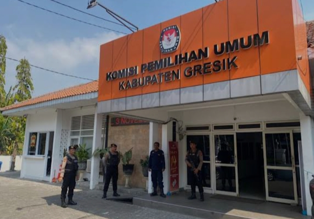 Kantor Komisi Pemilihan Umum (KPU) Kabupaten Gresik di Jalan dr Wahidin Sudirohusodo, Kecamatan Kebomas, Gresik. SP/Grs