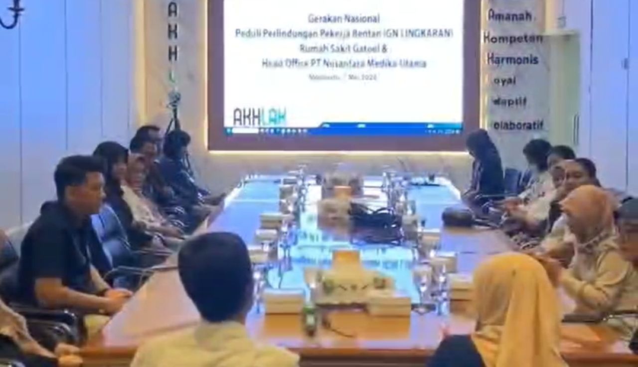 Sosialisasi GN Lingkaran RS Gatoel dan Head Office PT Nusantara Medika Utama  (NMU) di Kantor IHC, Jalan Hayam Wuruk Nomor 88 Kota Mojokerto, Selasa (7/5/2024).