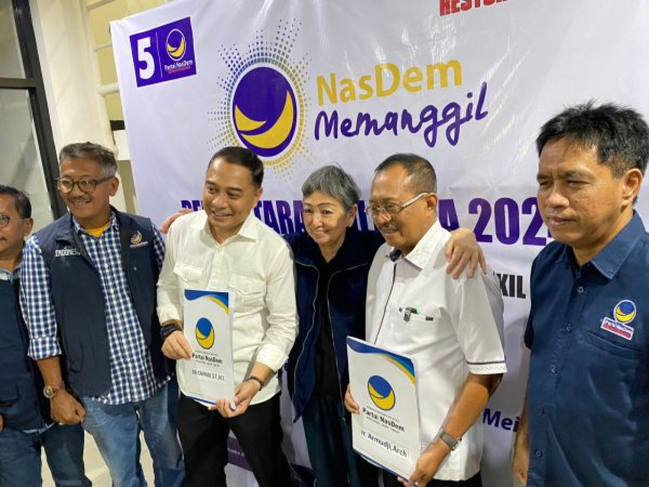 Pendaftaran bacakada ke DPW Partai NasDem Jatim pencalonan Pilwali Surabaya 2024, Kamis (16/5/2024).SP/NASDE
