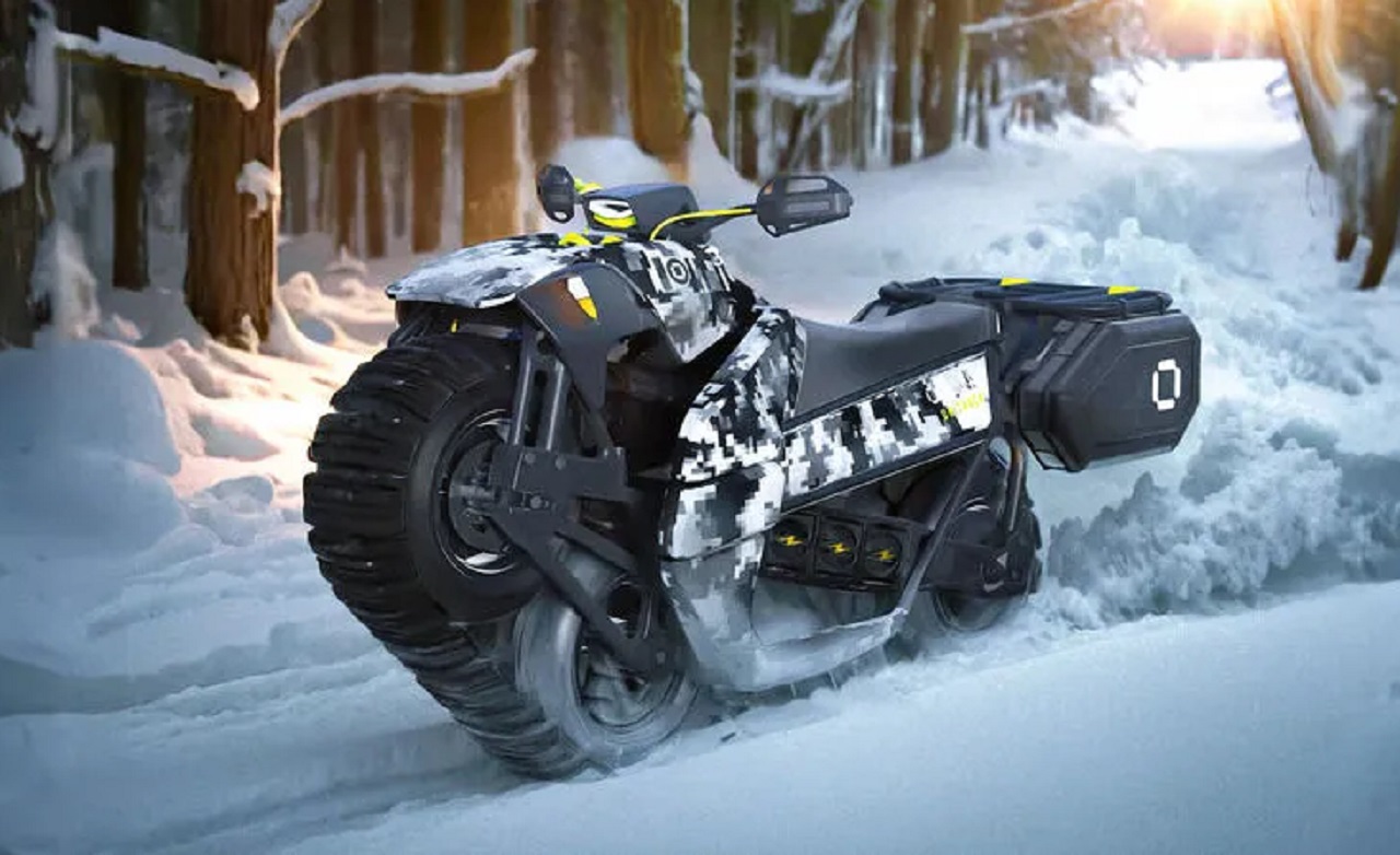 Tampilan Unitrack Oruga, kendaraan listrik berkonsep monotrack yang dirancang serbaguna dan kokoh di berbagai medan hingga musim. SP/ JKT