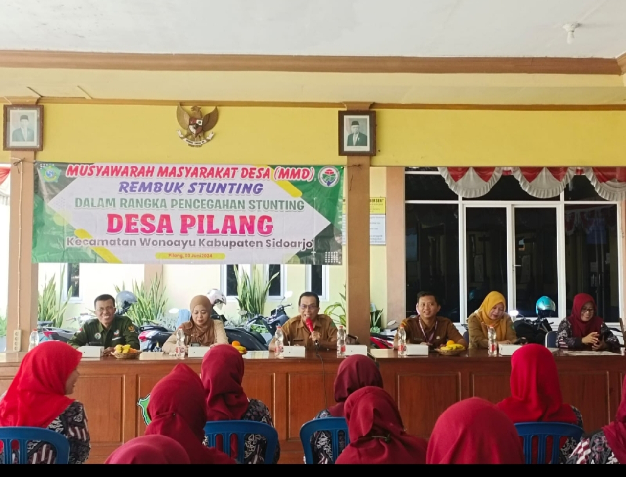 Musdes rembuk stunting di pendopo kantor Desa Pilang. SP/JUM