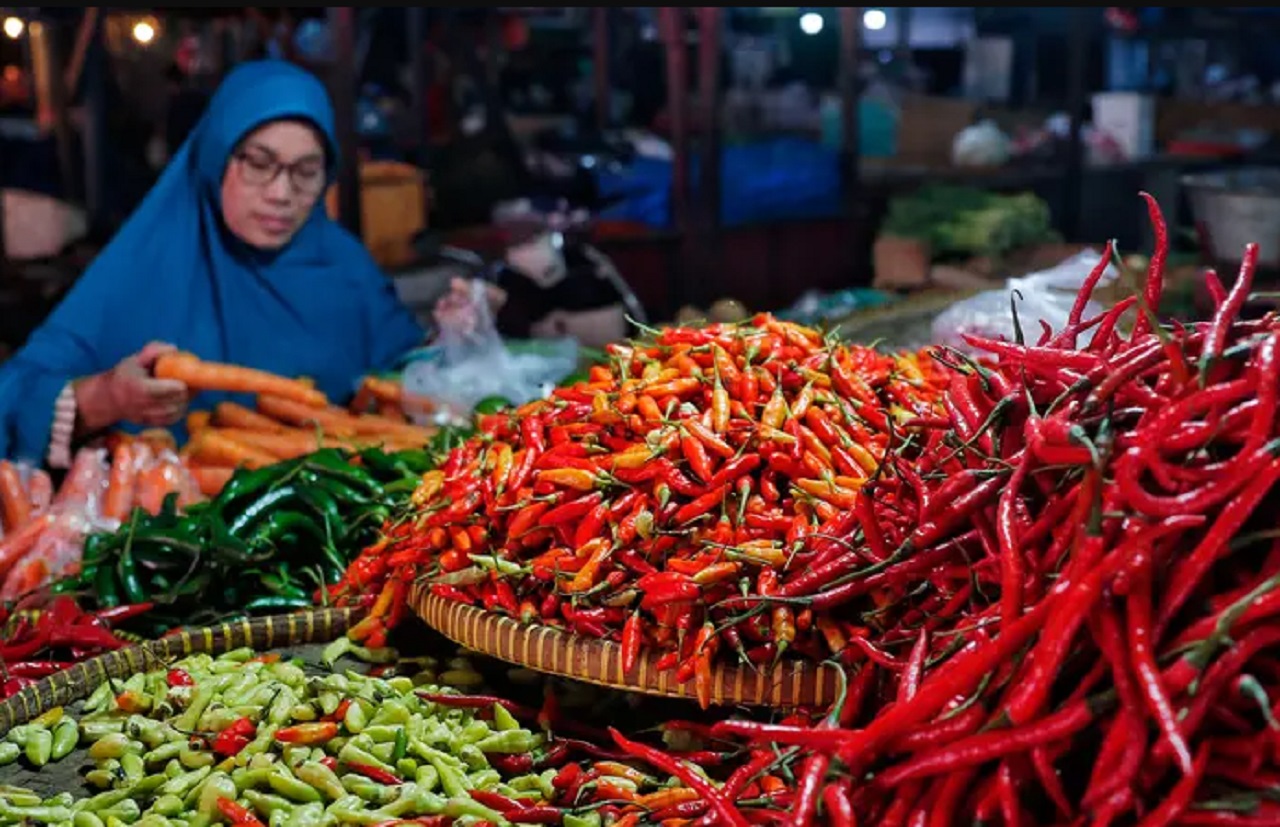 Ilustrasi. Penjual cabai di Pasar Pon Jombang, Jawa Timur. SP/ JBG