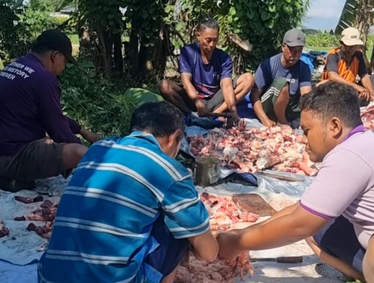 Hari Idul Adha Kampung Tangguh Dusun Semampir RW 06 Desa Sidorejo, Kecamatan Krian, Kabupaten Sidoarjo. SP/ HIKMAH