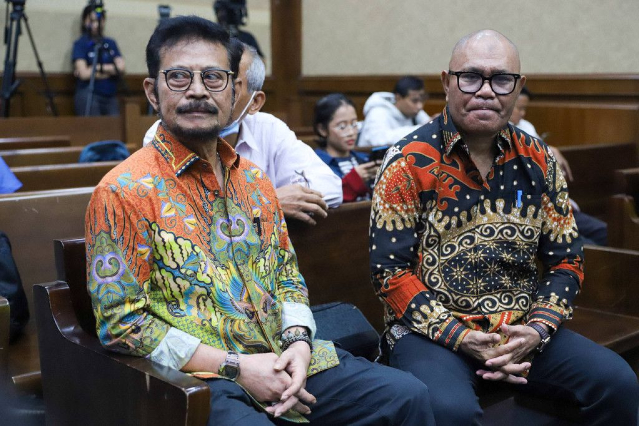 Syahrul Yasin Limpo saat diperiksa dalam kasus korupsi gratifikasi dan pemerasan di Pengadilan Tipikor Jakarta, Senin (24/6/2026).