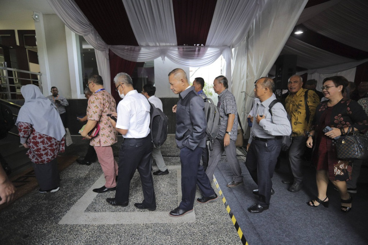 Sejumlah capim KPK menjalani tes tertulis di Pusat Pengembangan Kompetensi ASN Kementerian Sekretariat Negara, Jakarta, Rabu (31/7/2024).