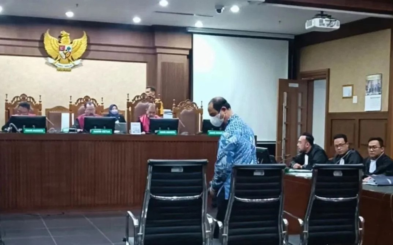 Hakim Agung nonaktif Gazalba Saleh saat persidangan dalam kasus korupsi suap, yang dibebaskan beberapa waktu lalu.