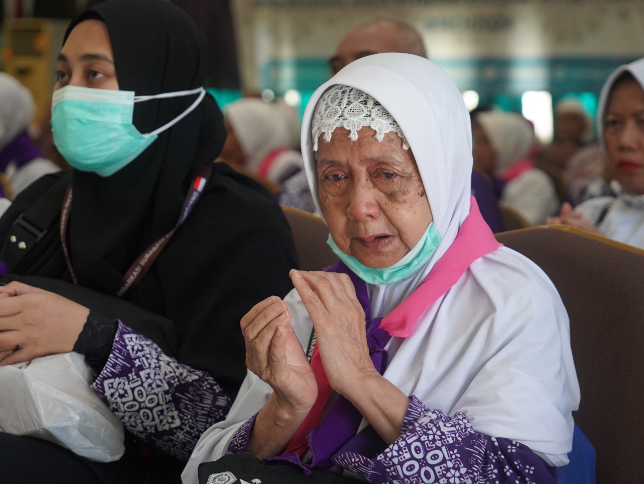 Kelompok terbang (kloter) 47 asal Kabupaten Lumajang tiba di asrama haji pada Jumat (5/7/2024). SP/ AINI