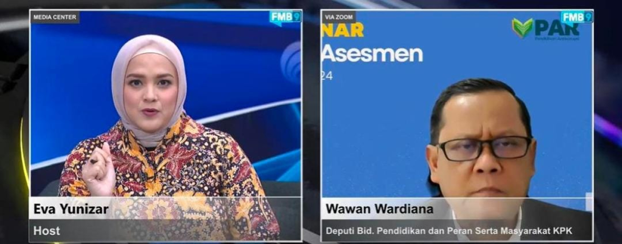 Wawan Wardiana (kanan) dalam dialog Forum Merdeka Barat 9 (FMB9) dengan tema ‘Mewujudkan PPDB yang Objektif, Transparan dan Akuntabel’, Senin (01/07).