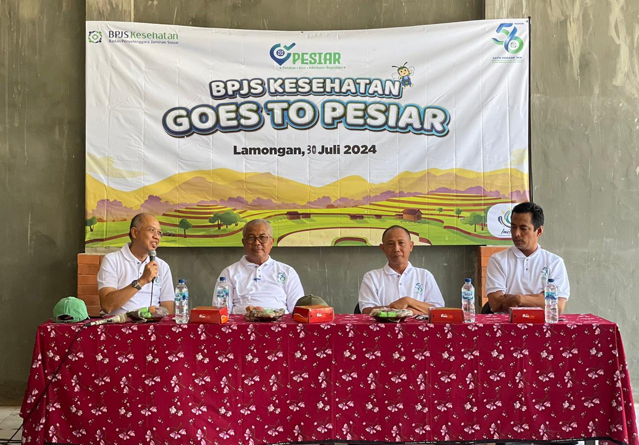 Kepala BPJS Kesehatan Gresik Janoe Tegoeh Prasetijo saat menyampaikan program PESIAR. SP/MUHAJIRIN