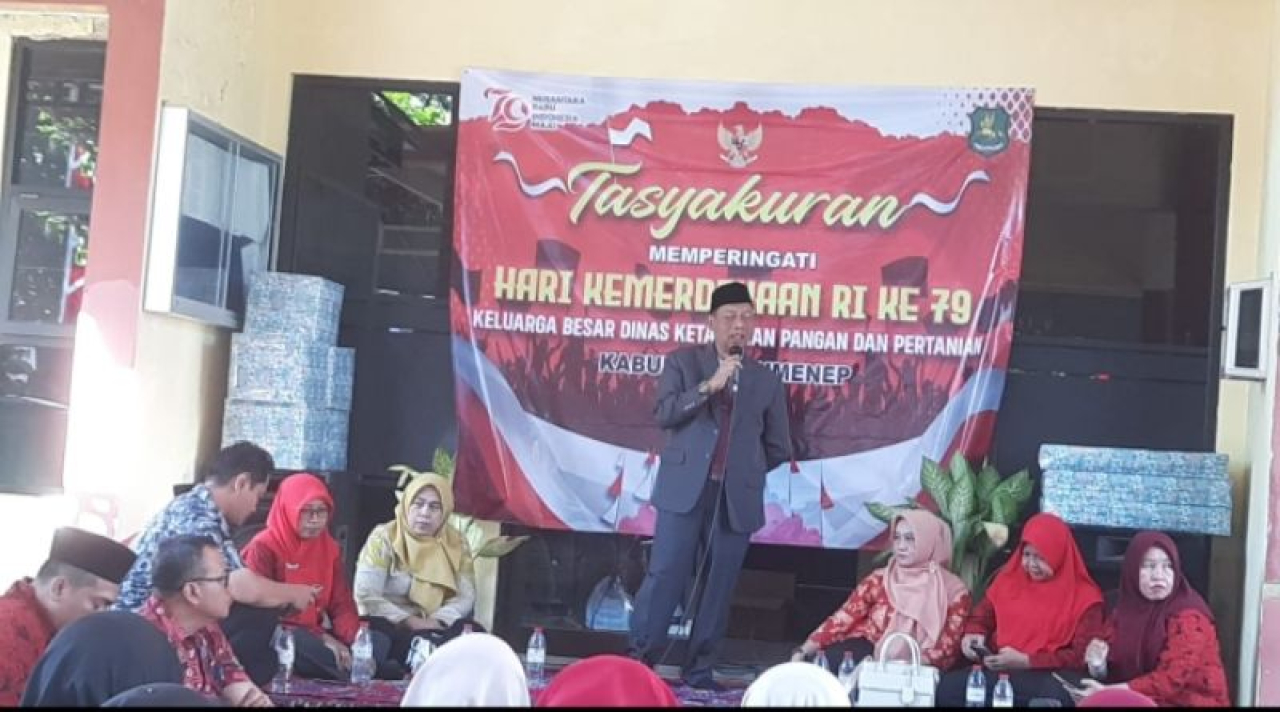 Kepala Dinas DKPP Kab. Sumenep, Chainur Rasyid, SE, MSi saat gelar sambut acara hari kemerdekaan HUT RI Ke 79.