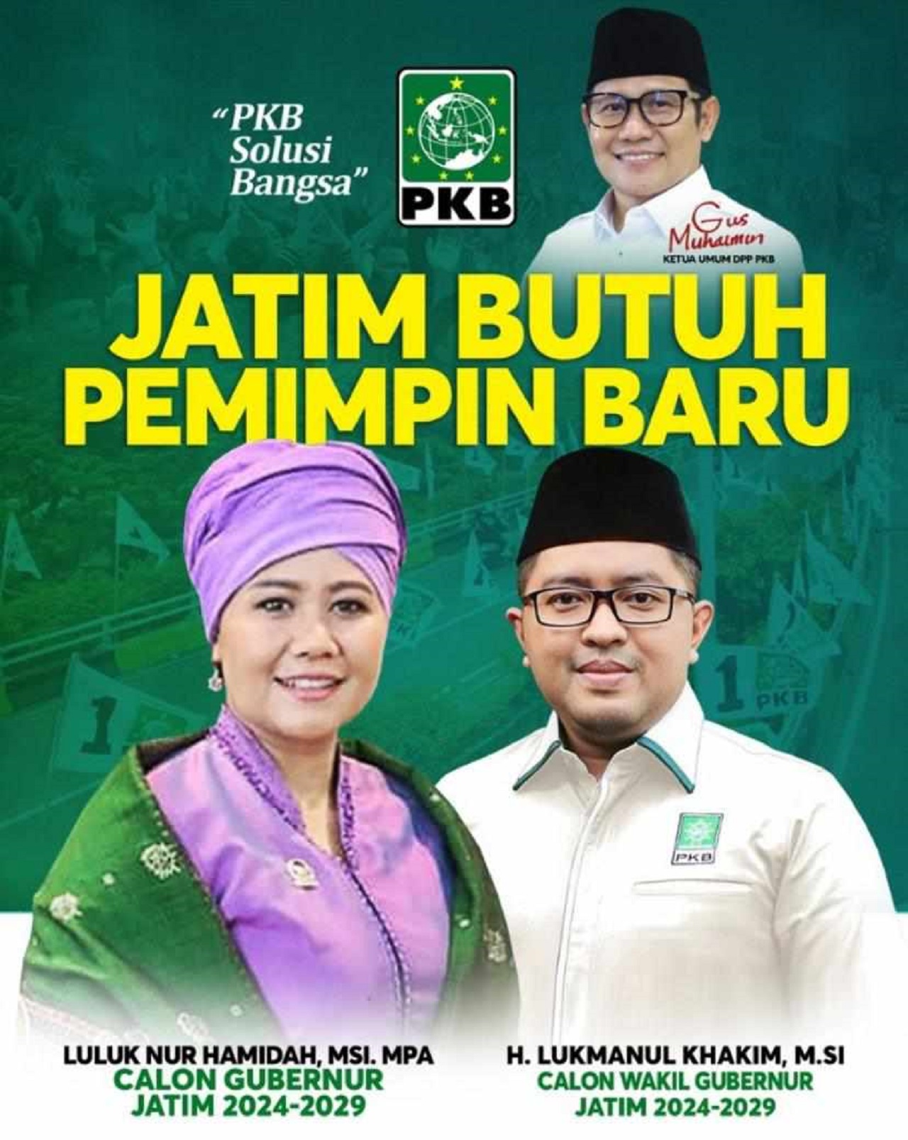 Luluk Hamidah-Lukmanul Khakim maju di Pilgub Jatim 2024. SP/ SBY